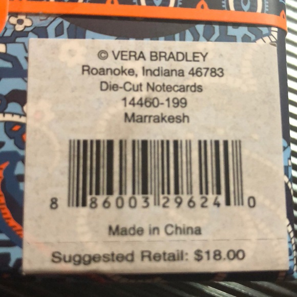 VERA BRADLEY DIE CUT NOTE CARDS - Picture 3 of 3